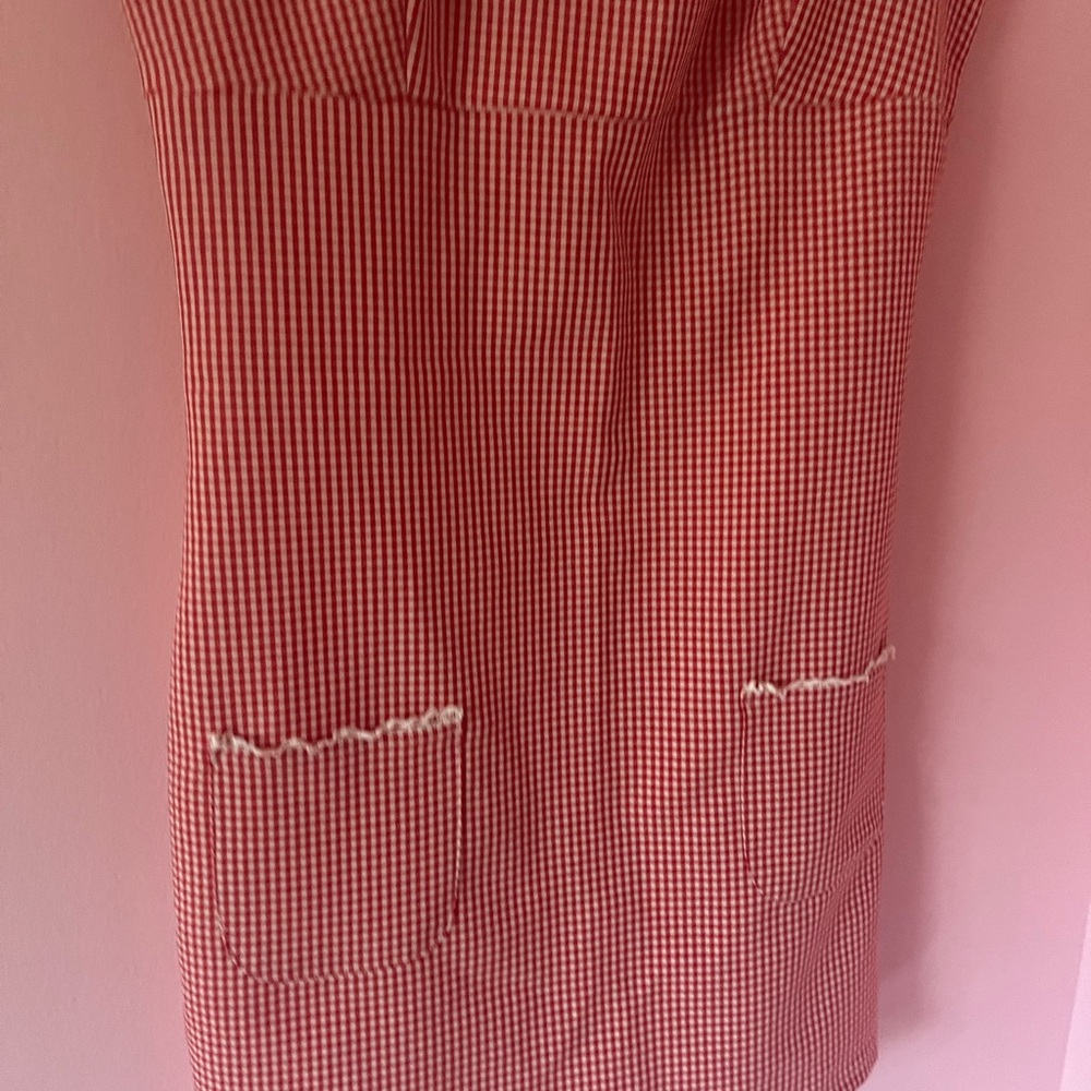 Aqua blues Gingham Ruffle Lace 90s Mini Dress Gilmore Girls Buffy Paper Tag - Picture 2 of 6